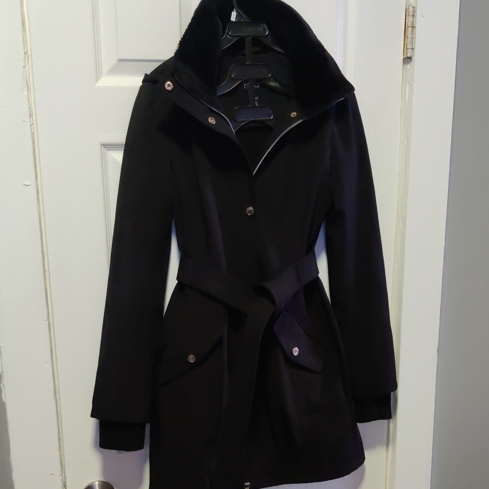 Jessica Simpson Black Trench Coat with Belt